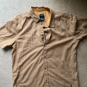 Prana Tan Casual Button Down Shirt